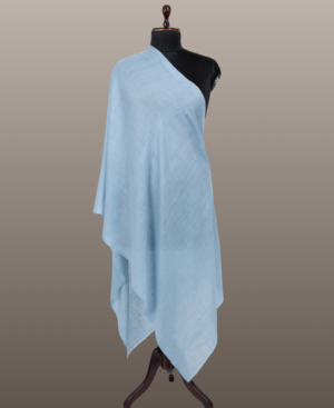 Light Grey Blue Solid Pashmina