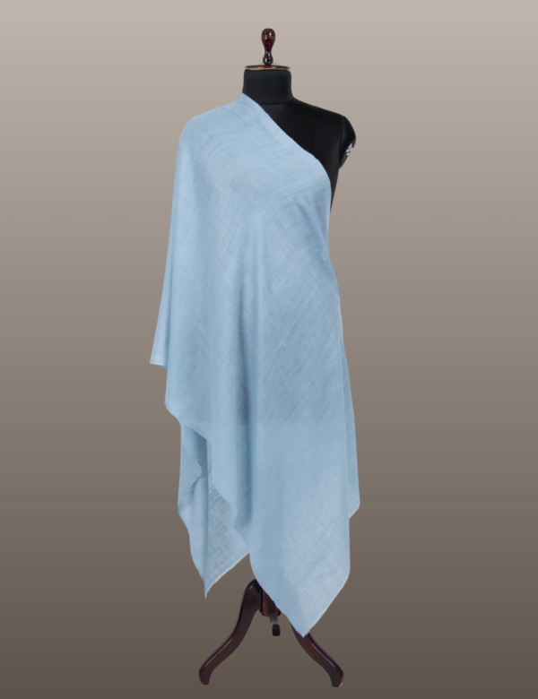 Light Grey Blue Solid Pashmina