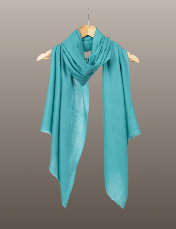 Fountain Blue Solid Pashmina - Image 3