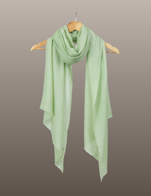 Pixie Green Solid Pashmina - Image 3