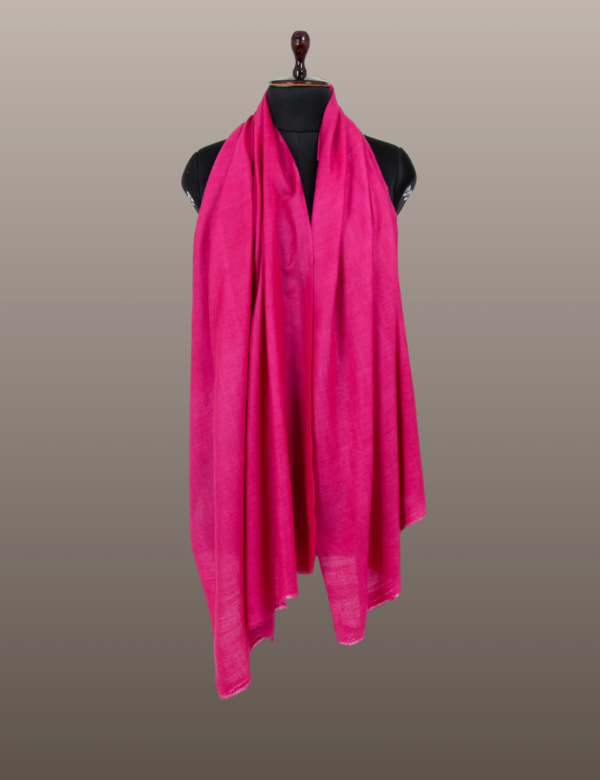 Cerise Pink Solid Pashmina - Image 5