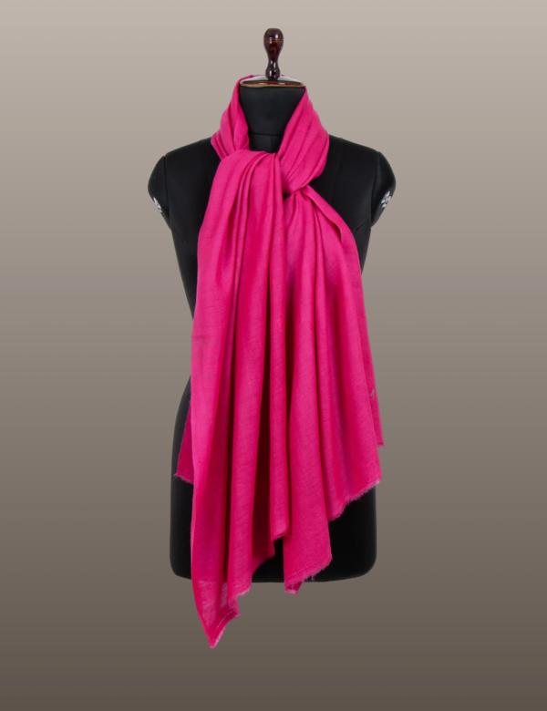 Cerise Pink Solid Pashmina - Image 4