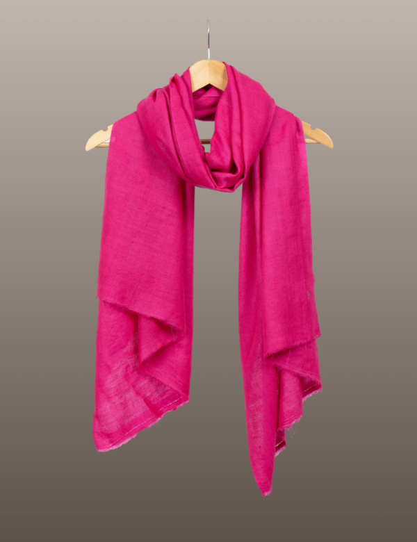 Cerise Pink Solid Pashmina - Image 3