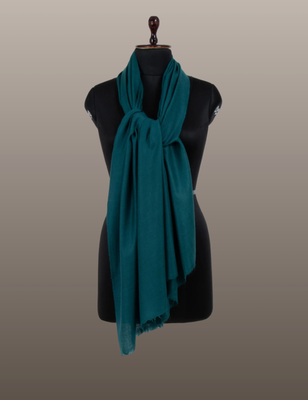 Aqua Deep Solid Pashmina - Image 2