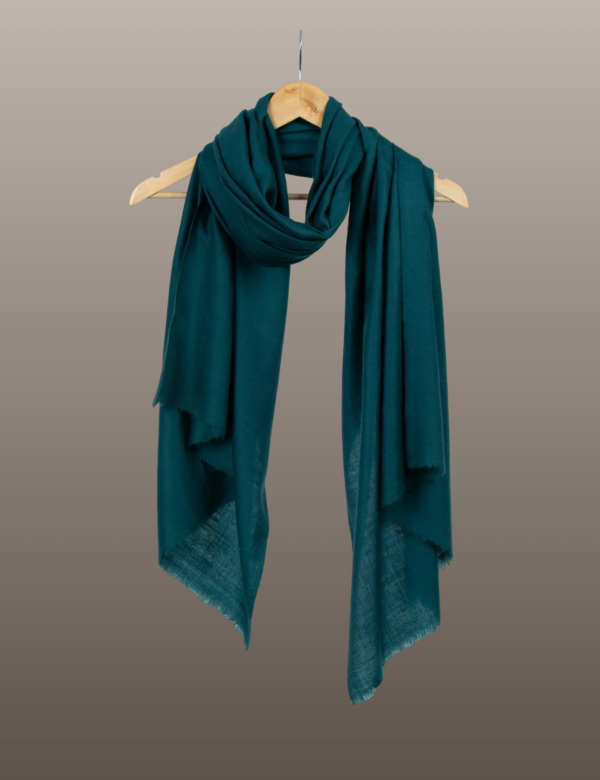 Aqua Deep Solid Pashmina - Image 3