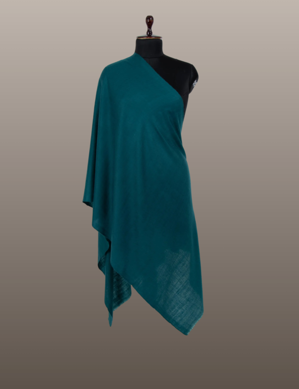 Aqua Deep Solid Pashmina - Image 4