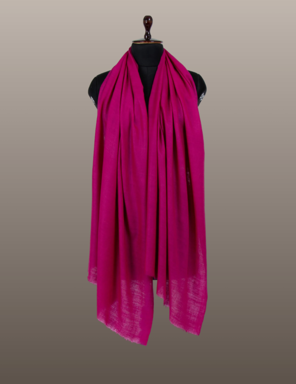 Jazzberry Pink Solid Pashmina - Image 2