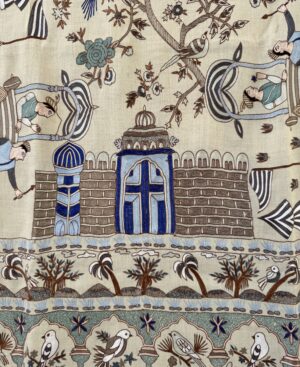 White darbar kalamkari shawl