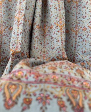 Ash grey fine embroidered wrap